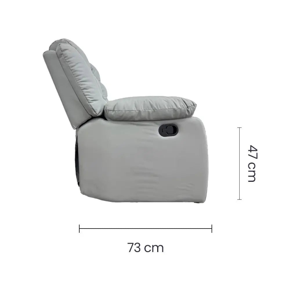 Sillón Reclinable Doble con Portavasos Tela Vinilo Antirayaduras Gris Tokoa (SA-4342)