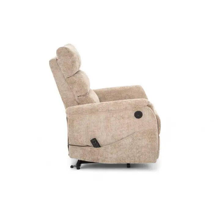 Sillón Reclinable Individual Eléctrico Orión con Sistema Lift Tela Arena