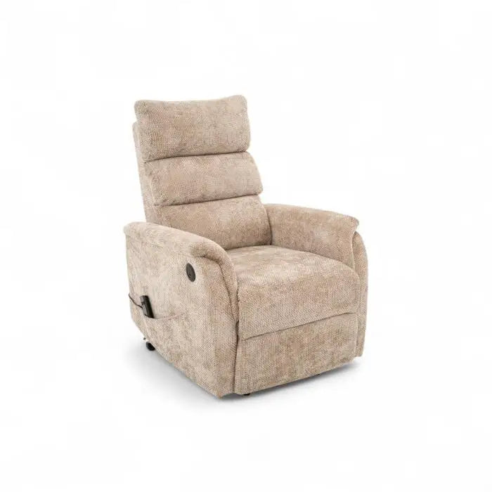 Sillón Reclinable Individual Eléctrico Orión con Sistema Lift Tela Arena