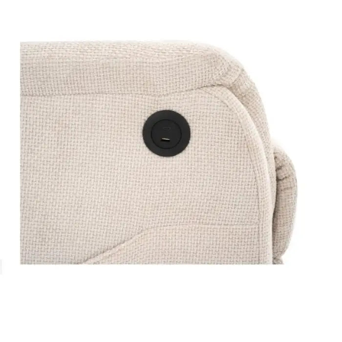 Sillón Reclinable Individual Eléctrico Orión con Sistema Lift Tela Crema