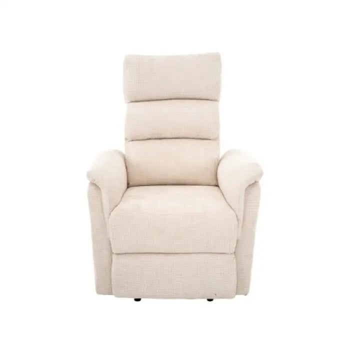 Sillón Reclinable Individual Eléctrico Orión con Sistema Lift Tela Crema