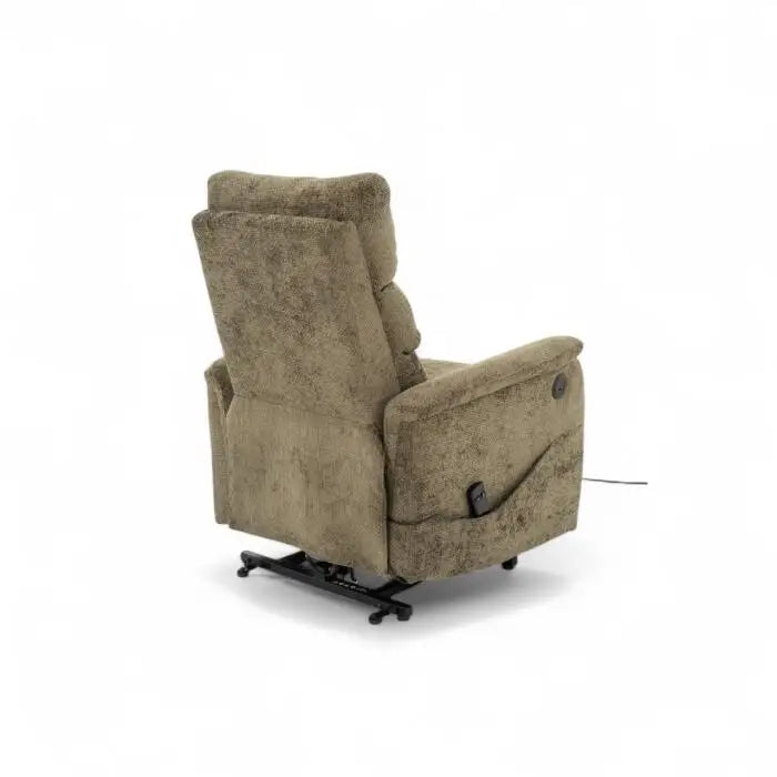 Sillón Reclinable Individual Eléctrico Orión con Sistema Lift Tela Verde Olivo