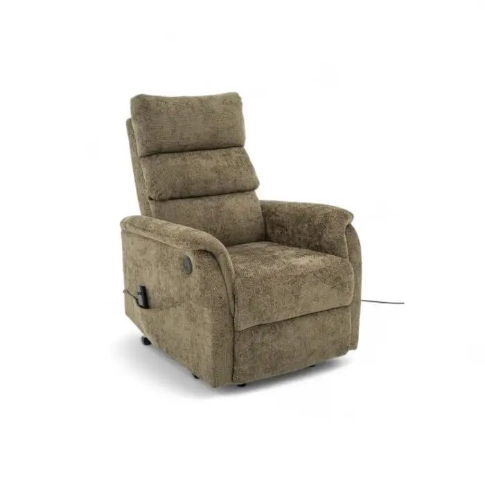 Sillón Reclinable Individual Eléctrico Orión con Sistema Lift Tela Verde Olivo