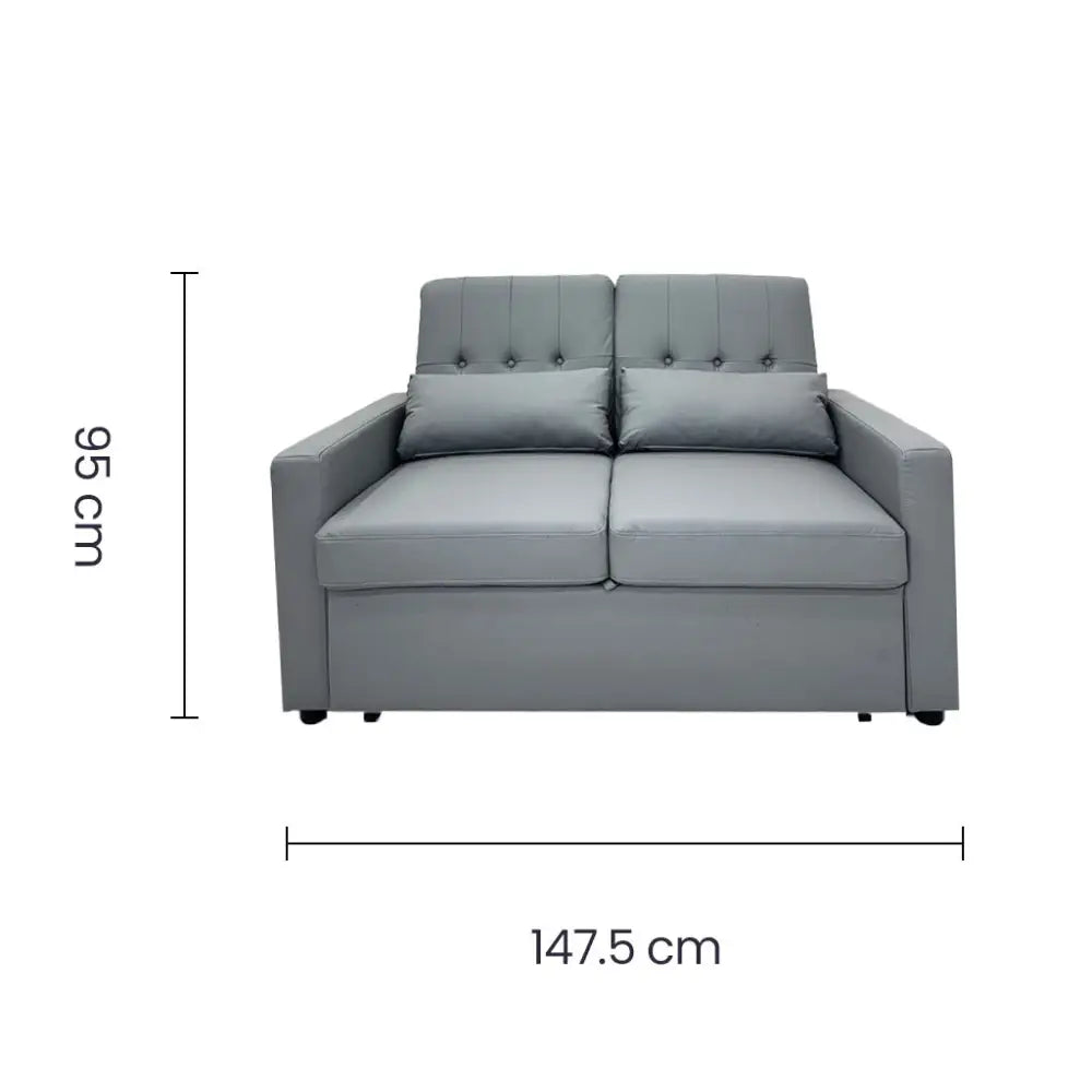 Sofá Cama Doble Tela Vinilo Antirayaduras Gris Tokoa (SA-4338)