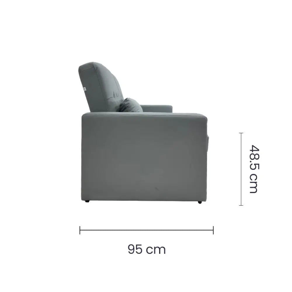 Sofá Cama Doble Tela Vinilo Antirayaduras Gris Tokoa (SA-4338)