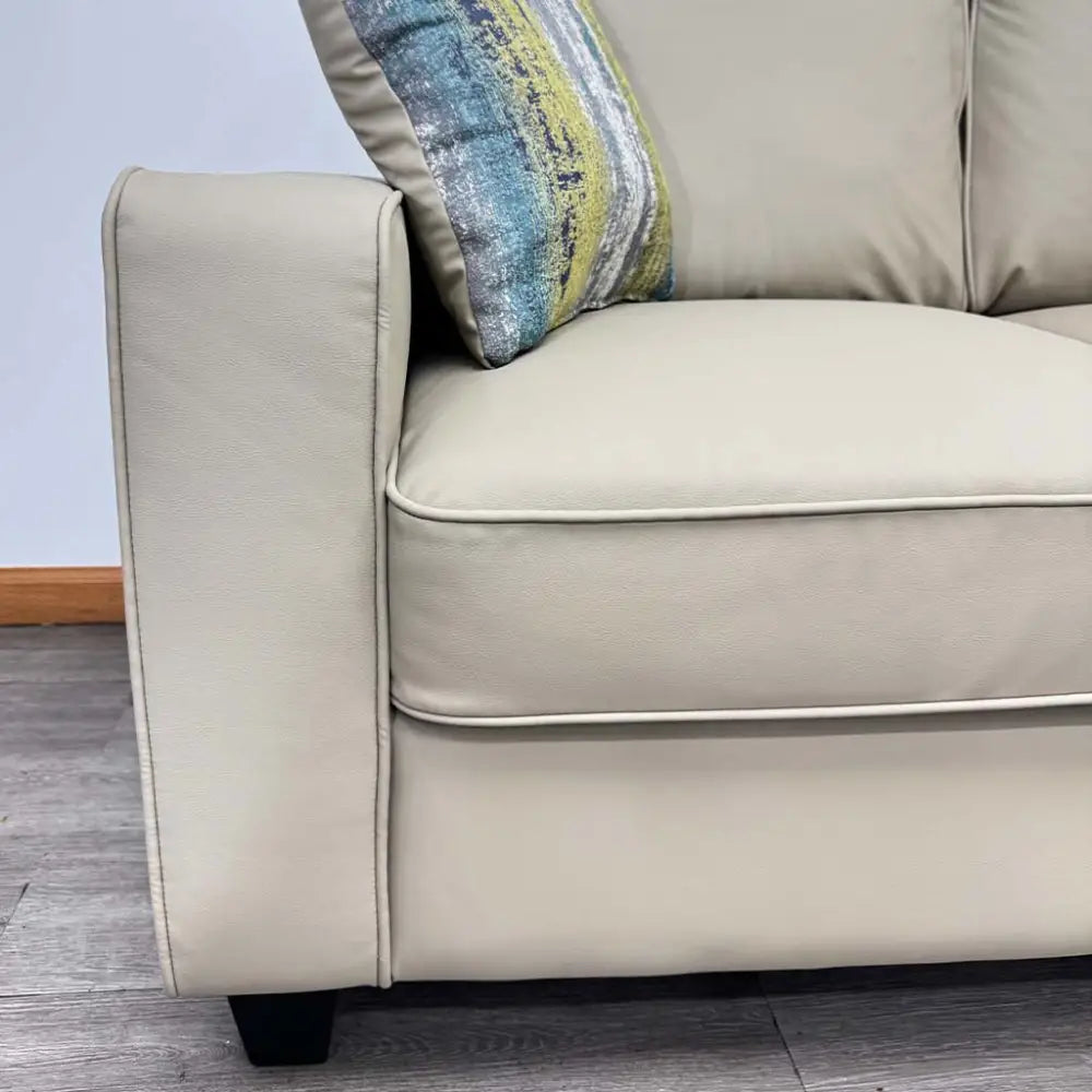 Sofá Doble en Tela Vinilo Antirayaduras Beige Tokoa (SA-4341) - Sillón