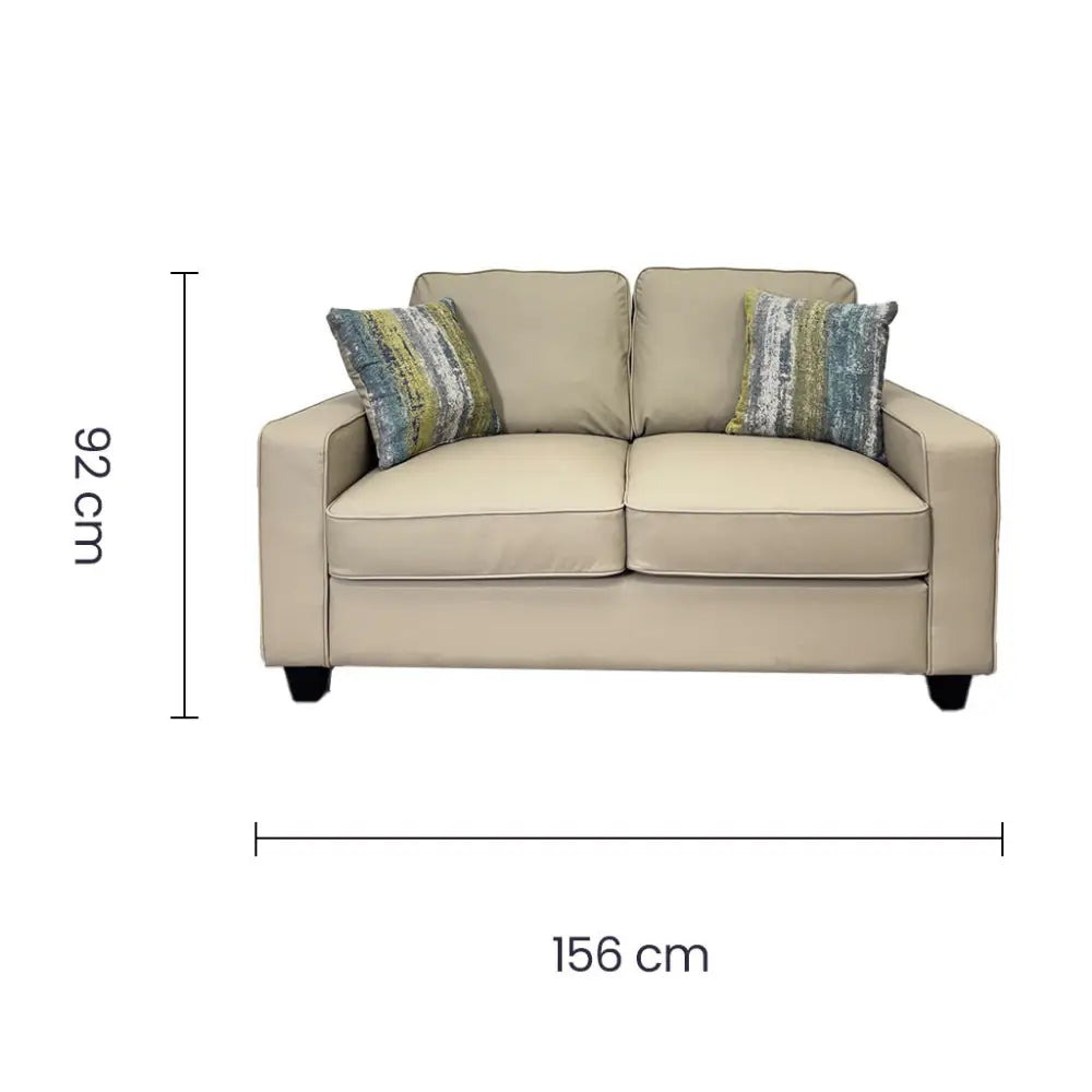 Sofá Doble en Tela Vinilo Antirayaduras Beige Tokoa (SA-4341) - Sillón