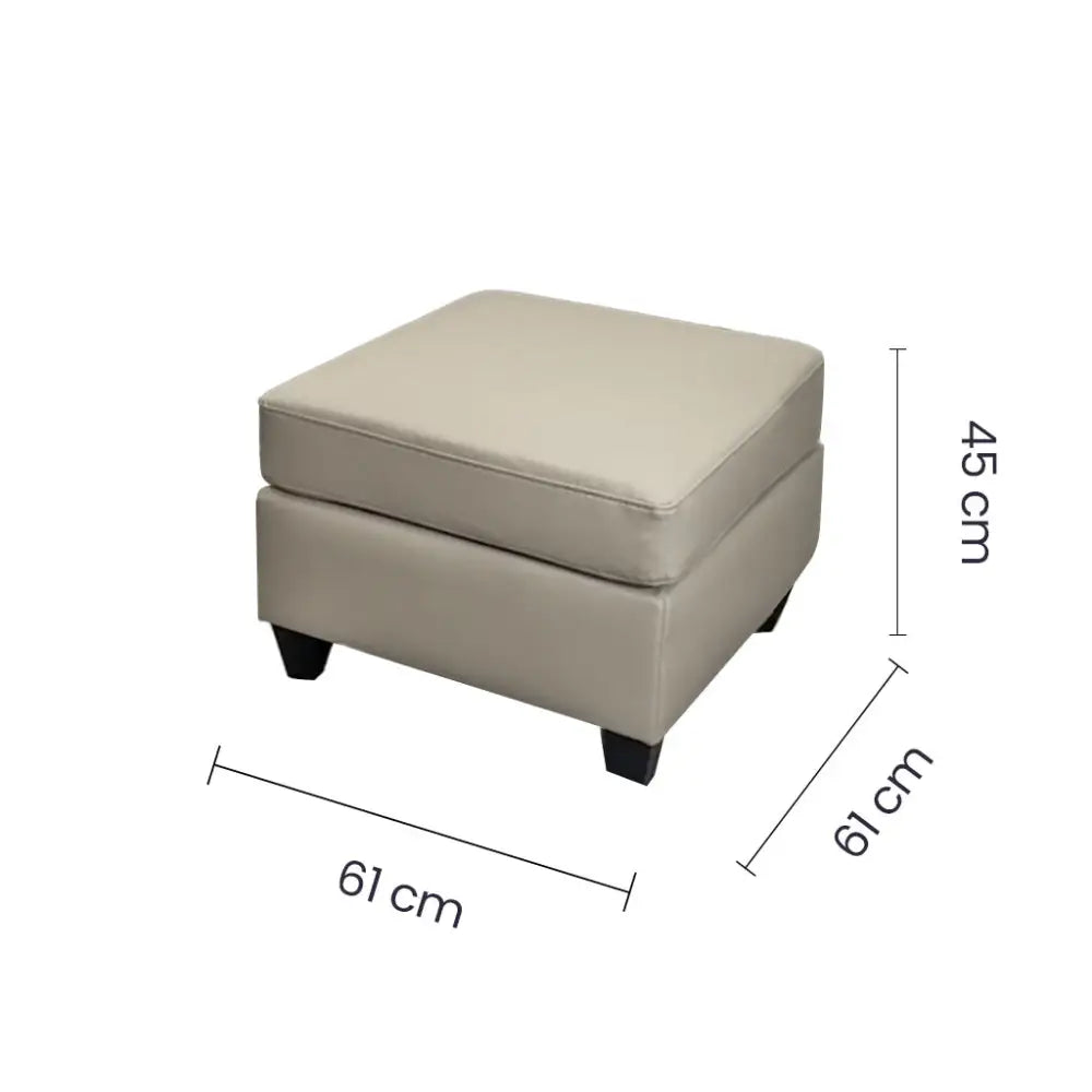 Sofá Seccional en L Tela Vinilo Antirayaduras Beige con Piecero Movible Tokoa (SA-4340)