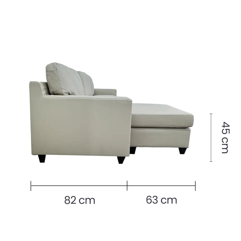 Sofá Seccional en L Tela Vinilo Antirayaduras Beige con Piecero Movible Tokoa (SA-4340)