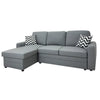 Sofá Seccional Tela Vinilo Antirayadura Gris con Cama y Chaise Baúl Tokoa (SA-4339)
