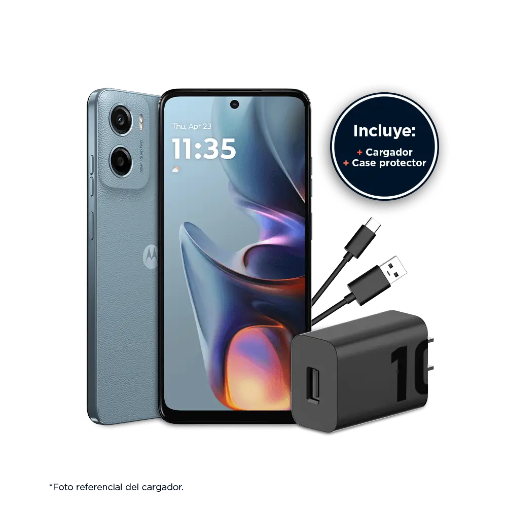 Teléfono Celular Motorola E15 - 2 + 4GB RAM - 64GB - Azul Cantera - Celulares