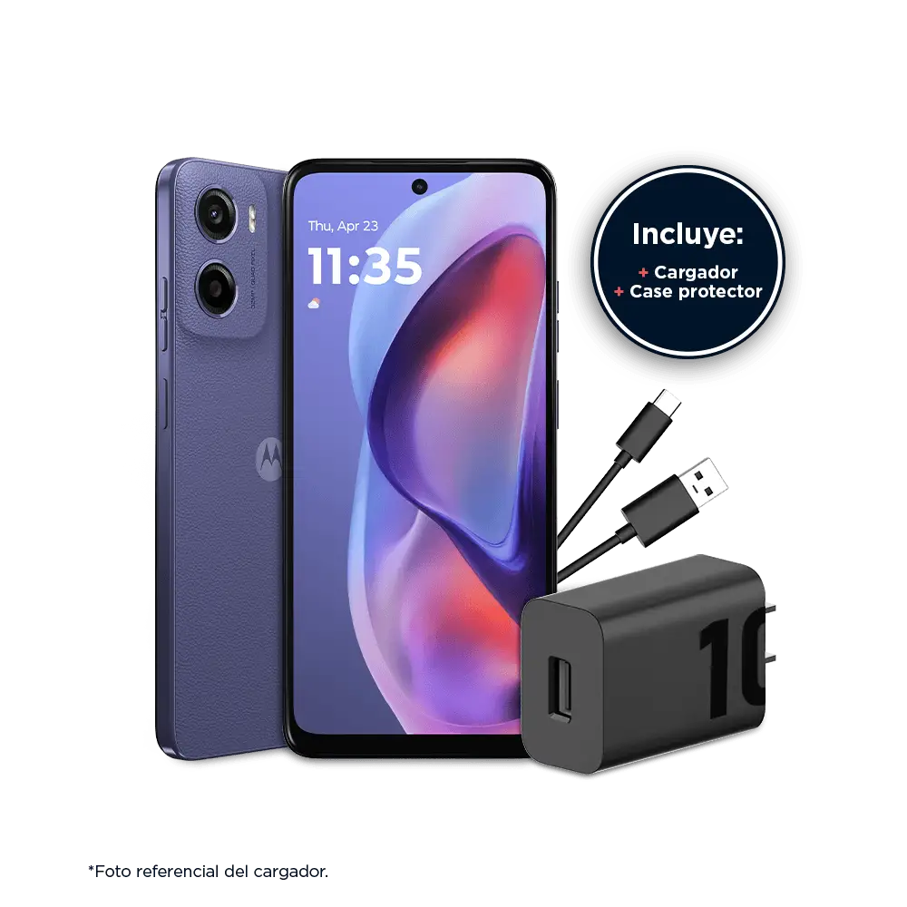 Teléfono Celular Motorola E15 - 2 + 4GB RAM - 64GB - Morado - Celulares