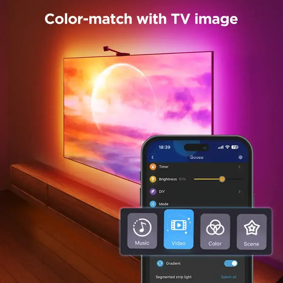 Tira de Luces LED DreamView para TV 55″-65″ Govee (H6098AD1) - Cinta