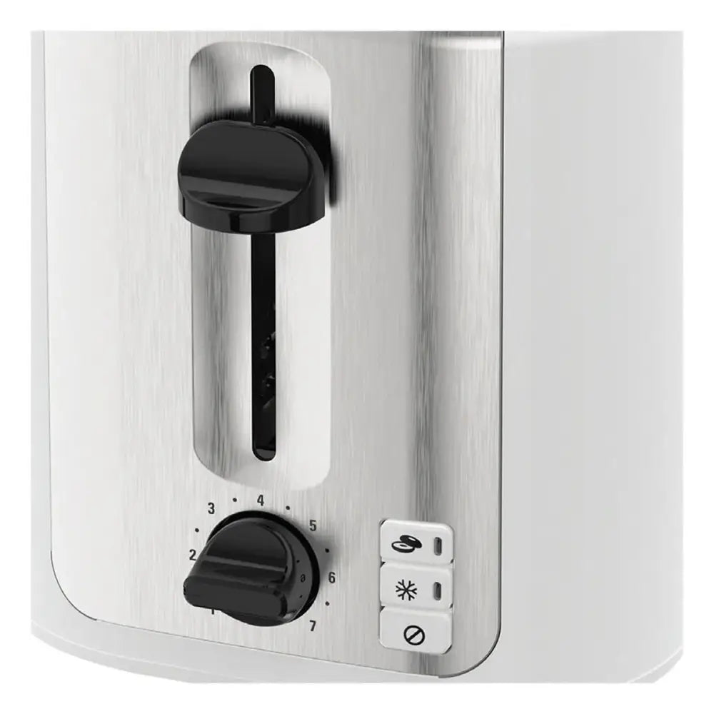 Tostador de Pan 2 Rebanadas Blanco con Plateado Black + Decker (TR7827-1WDLA) - Tostadores