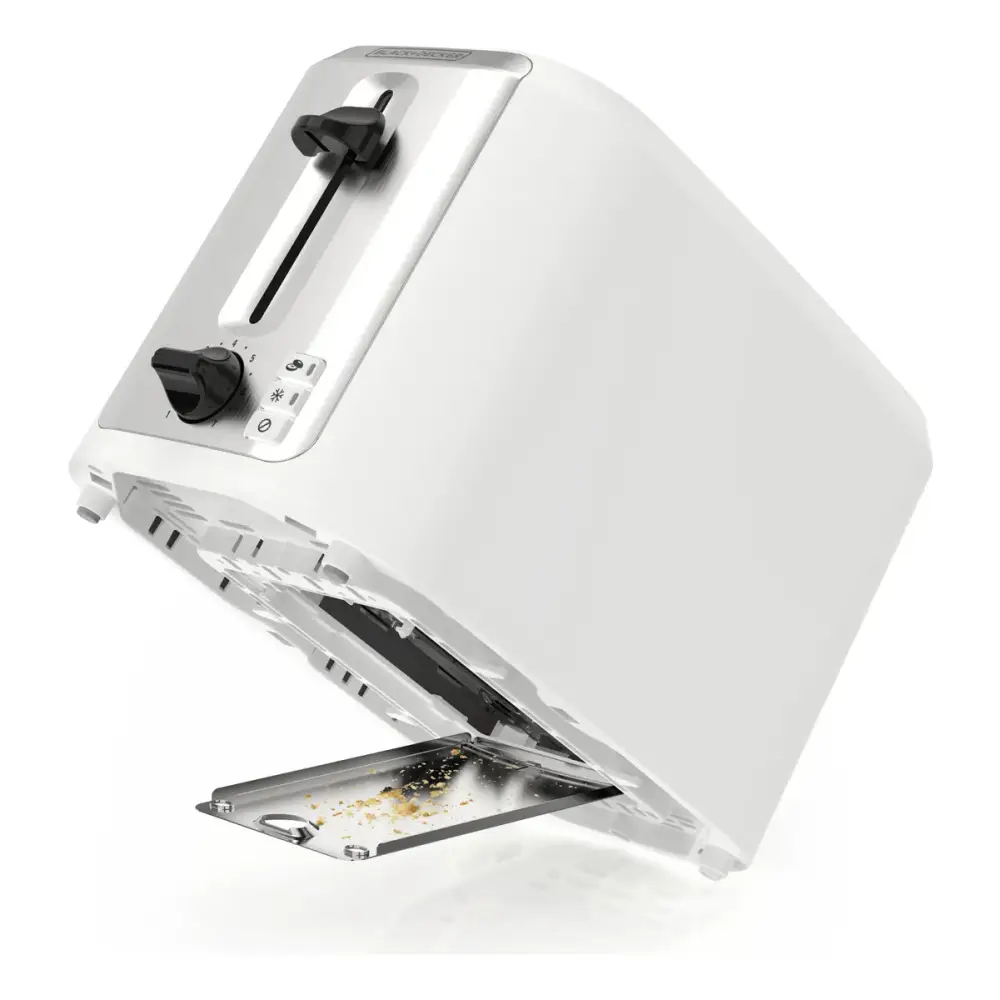 Tostador de Pan 2 Rebanadas Blanco con Plateado Black + Decker (TR7827-1WDLA) - Tostadores