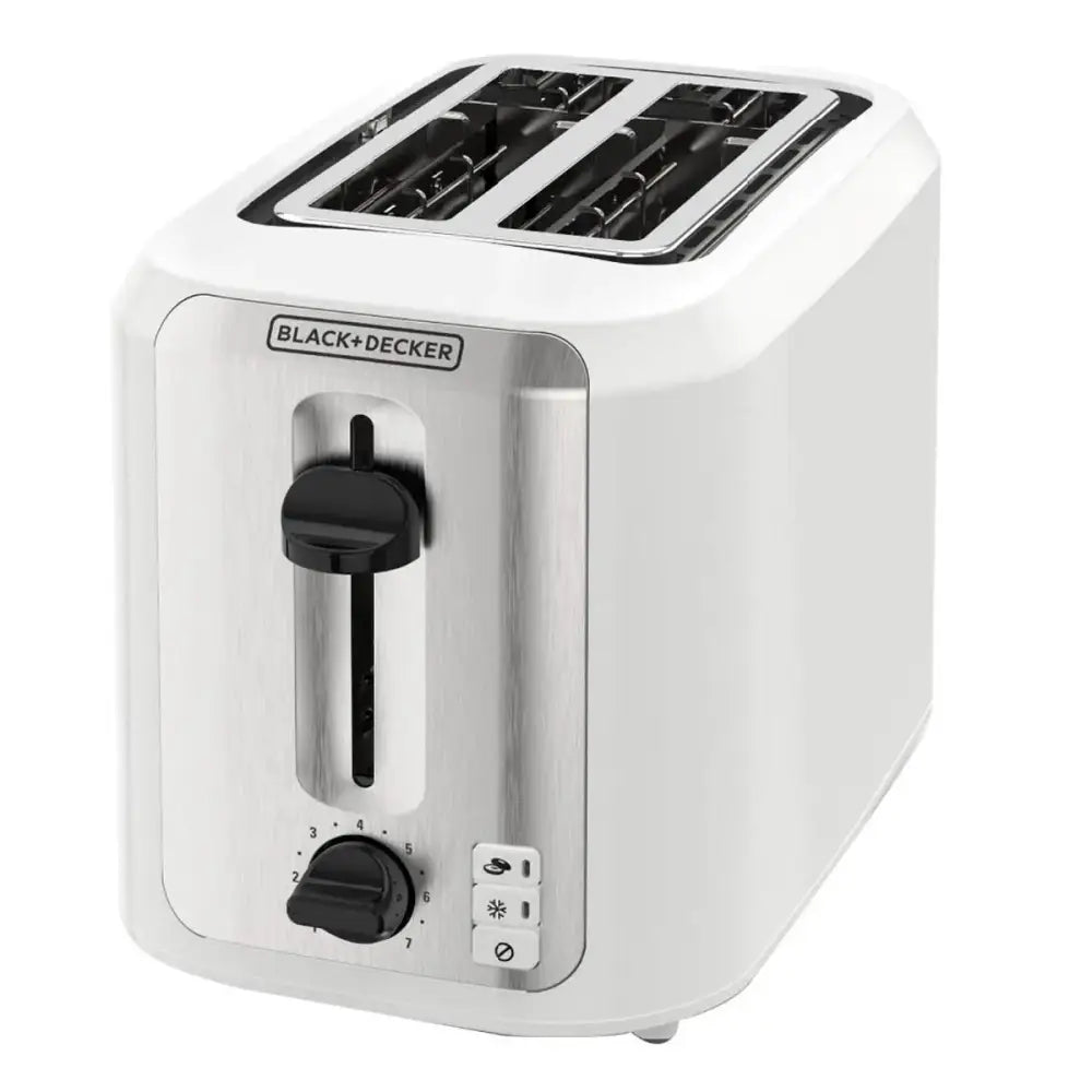 Tostador de Pan 2 Rebanadas Blanco con Plateado Black + Decker (TR7827-1WDLA) - Tostadores
