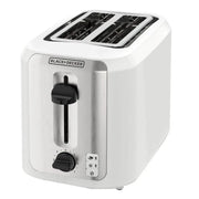 Tostador de Pan 2 Rebanadas Blanco con Plateado Black + Decker (TR7827-1WDLA) - Tostadores
