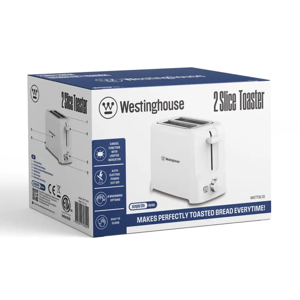 Tostador de Pan 2 Rebanadas Blanco Westinghouse (WKTTSL10) - Tostadores