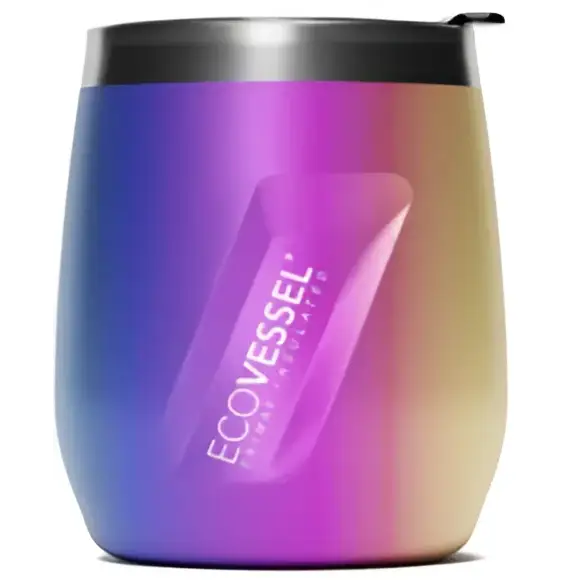 Vaso Térmico EcoVessel The Port de Acero Inoxidable 10 oz con Tapa Deslizante Over the Rainbow (PORT10OTR) Botella