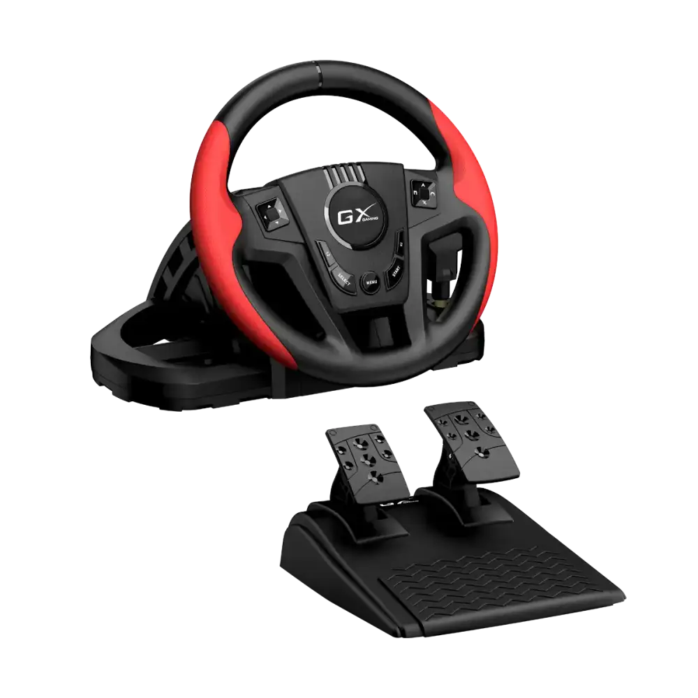Volante con Pedales y Palanca Genius RS2 SpeedMaster para PC PlayStation Volantes