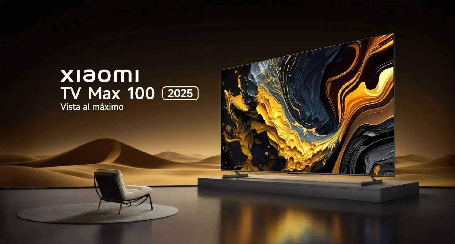 Pantalla Xiaomi Smart TV Max 100 2025 con sistema operativo Android y Google TV Asistente